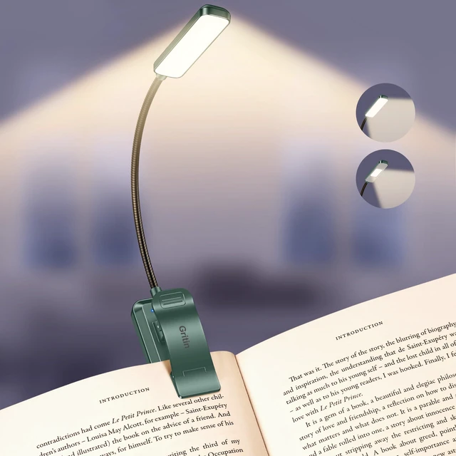 Main image of 2026 Gen 2 Book Light for Reading- 30 Eye Caring Full Spectrum LED 5 Colors & 5 Brightness, Adjustable Wide/Narrow Beam, Upgrade 1500mAh Long-Lasting Rechargeable Clip on Light-Forest Green