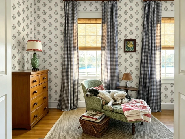 Alt view image 5 of 7 - Pink Floral Wallpaper Cottage Peel and Stick Wallpaper 17.3''x393'' Faux Linen Texture Contact Paper for Cabinets Removable Self-Adhesive Wall Paper for Bedroom Kitchen Renter Friendly Vinyl