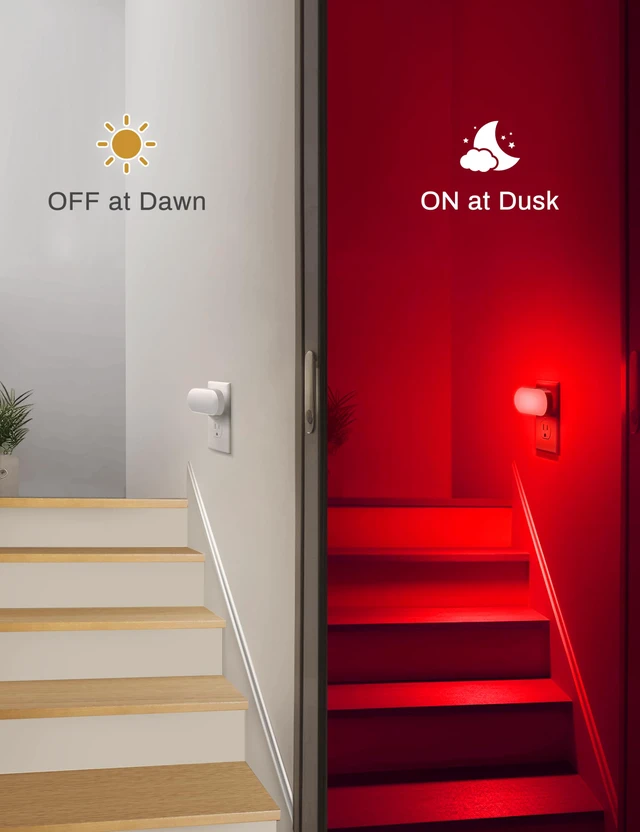 Alt view image 3 of 7 - RGB Night Lights Plug into Wall,Dusk to Dawn Color Changing 0.7W LED Night Light,for Kids Room Bathroom,Night Light,Stair Lights,Hallway Light,Color Moving,4 Pack