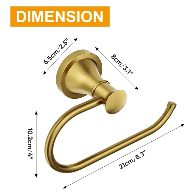 Alt view image 5 of 7 - Toilet Paper Holder Wall Mounted Bathroom Tissue Holder Brushed Gold Pivoting Tissue Roll Holder, High Quality Stainless Steel Hand Towel Ring Rustproof, Bathroom Accessories,Toilet Storage