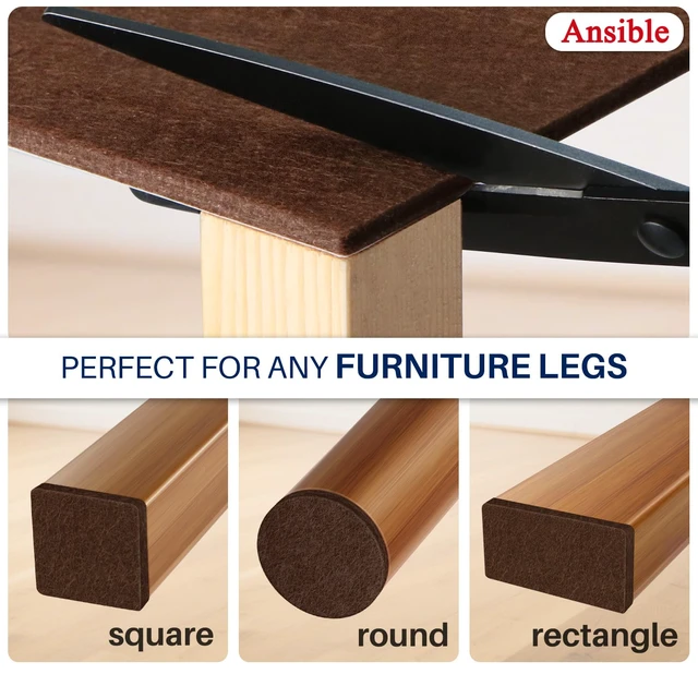 Alt view image 3 of 6 - 299 PCS Felt Furniture Pads for Hardwood Floors Felt Pads for Chair Leg Floor Protectors,Self-Adhesive Felt Pads Reduce Noise and Anti-Scratches,Brown,Multiple Sizes