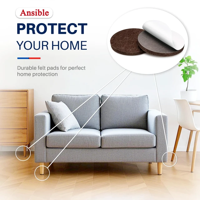 Alt view image 5 of 6 - 299 PCS Felt Furniture Pads for Hardwood Floors Felt Pads for Chair Leg Floor Protectors,Self-Adhesive Felt Pads Reduce Noise and Anti-Scratches,Brown,Multiple Sizes