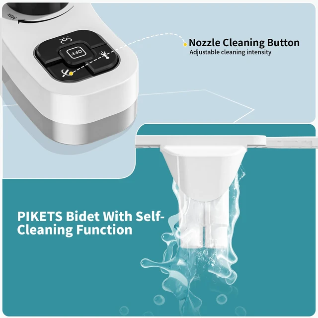 Alt view image 3 of 6 - Bidet Attachment for Toilet, Dual Nozzle (Frontal and Rear Wash) Non-Electric Fresh Water Bidet Toilet Seat Attachment with Nozzle Self Cleaning, Adjustable Water Pressure (Black)