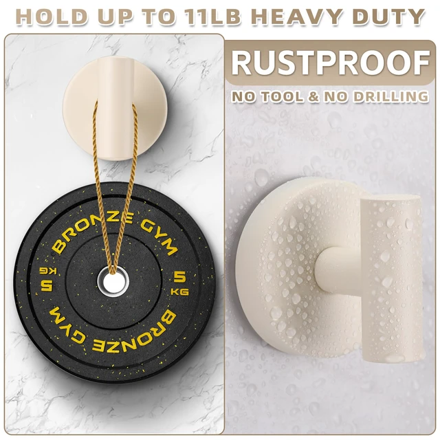 Alt view image 2 of 7 - Suction Cup Hooks for Shower - Bathroom Reusable Hooks for Towels, Robes & Loofah - No-Drill Mounting on Kitchen,Walls,Metal,Glass,Mirrors,Tile & Smooth Non-Porous Surfaces (2, Milk White)