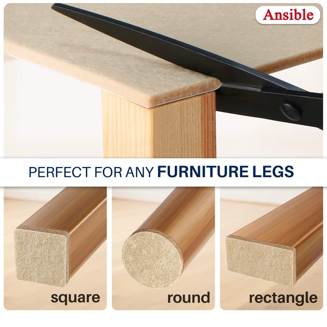 Alt view image 3 of 6 - 299 PCS Felt Furniture Pads for Hardwood Floors Felt Pads for Chair Leg Floor Protectors,Self-Adhesive Felt Pads Reduce Noise and Anti-Scratches,Beige,Multiple Sizes