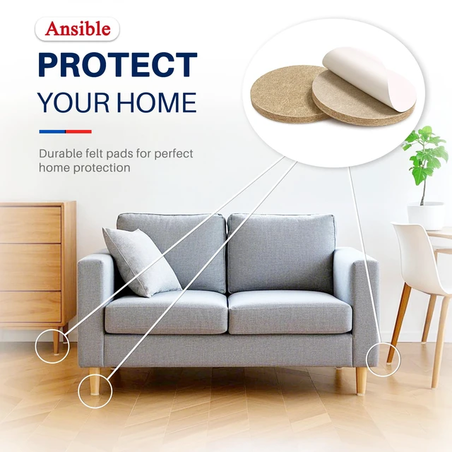 Alt view image 5 of 6 - 299 PCS Felt Furniture Pads for Hardwood Floors Felt Pads for Chair Leg Floor Protectors,Self-Adhesive Felt Pads Reduce Noise and Anti-Scratches,Beige,Multiple Sizes