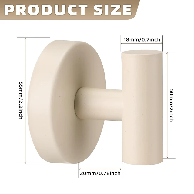 Alt view image 7 of 7 - Suction Cup Hooks for Shower - Bathroom Reusable Hooks for Towels, Robes & Loofah - No-Drill Mounting on Kitchen,Walls,Metal,Glass,Mirrors,Tile & Smooth Non-Porous Surfaces (2, Milk White)