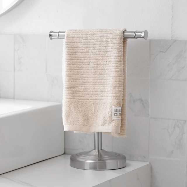 Alt view image 2 of 7 - Brushed Nickel Hand Towel Holder Stand Countertop Towel Rack 13 Inch Bathroom Kitchen Vanity T-Shape Towel Stand Free Standing Stainless Steel Towel Bar Towel Ring
