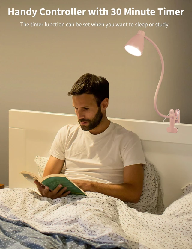 Alt view image 4 of 7 - Cute Desk Lamp with Clamp Clip on Light, 5 Color 10 Brightness, Pink Flexible Gooseneck Pink Lamp 10W 38 LED Auto Off Timer Kawaii Accessories Desk Lights for Office Home Bed Bedside Reading
