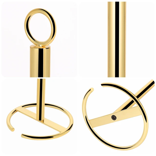 Alt view image 7 of 7 - Bath Toilet Paper Holder Stand, Freestanding Tissue Paper Storage with Reserve, Space Toilet 4 Rolls Holder for Bathroom/Kitchen Countertop-All Metal (2 Pack, Chrome Gold)