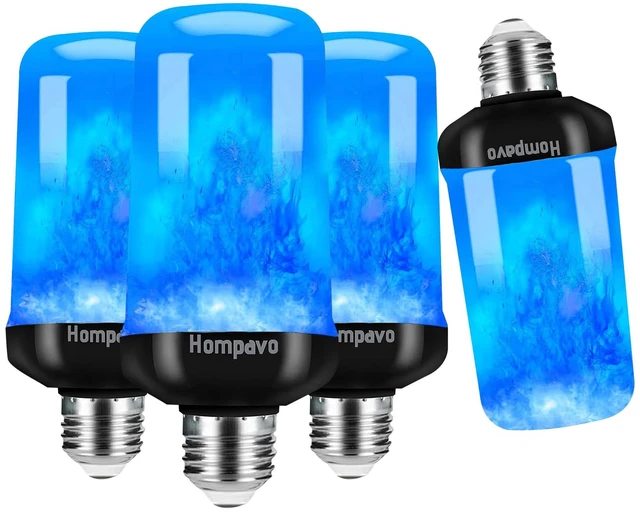 Main image of Upgraded Flame Light Bulbs for Home Decor with Upside Down Effect 4-Mode LED E26/E27 Flickering Light Bulbs for Halloween Christmas Party Patio Porch Indoor & Outdoor Decorations - 4 Blue