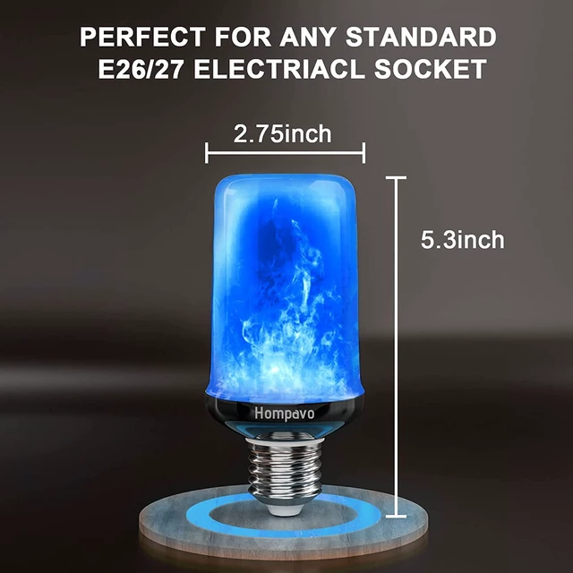 Alt view image 6 of 7 - Upgraded Flame Light Bulbs for Home Decor with Upside Down Effect 4-Mode LED E26/E27 Flickering Light Bulbs for Halloween Christmas Party Patio Porch Indoor & Outdoor Decorations - 4 Blue