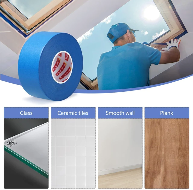 Alt view image 7 of 7 - 5 Rolls Painters Tape 1.5Inch Wide Blue Painters Tape for Wall Painting 1.5In × 55Yd × 5Rolls Upgrade Washi Tape UV Resistant Multi-Surface Masking Tape for Painting Edge Treatment DIY Crafts