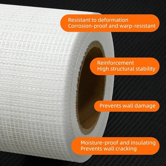 Alt view image 3 of 6 - Drywall Joint Tape 6 Inch x 75 Feet- Self-Adhesive Mesh Tape for Drywall Repair, Crack Fixing, Joint Taping, Easy to Apply, Heavy Duty Fiberglass Reinforcement