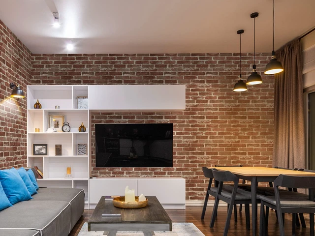 Alt view image 6 of 7 - Red Brick Wallpaper, Self-Adhesive Peel and Stick Waterproof and Removable Good for Home Decoration and Furniture Renovation (17.5X 511 Inch)