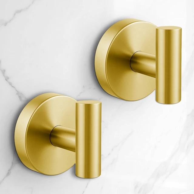 Main image of Heavy Duty Suction Cup Hooks for Glass Window,Tile,Mirror,Removable Shower Hooks for Inside Shower,Metal Towel Hooks for Bathroom,2 Pack(Gold)