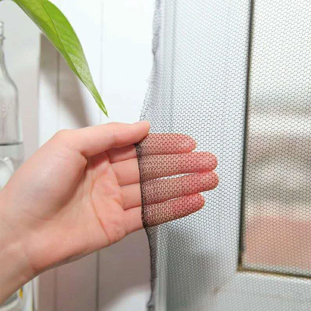 Main image of DIY Self-adhesive Window Screen Netting Mesh Curtain, 100X150cm (Approach 39.37x59.05 Inches), With Hook and Sticky Tape, Fitted to Multiple Windows (5 Packs, Black)