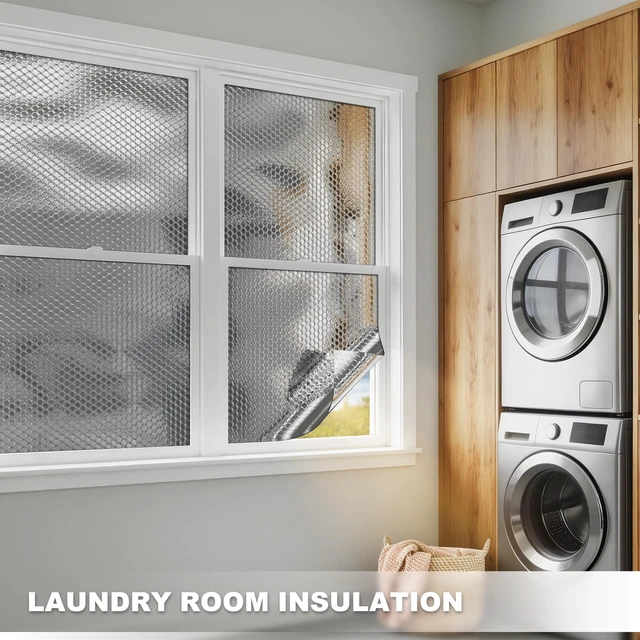 Alt view image 3 of 6 - Reflective Bubble Insulation Roll, 36" x 10Ft Block Heat windowinsulation for summer heat, aluminum foil rlective window insulation, rv window insulation