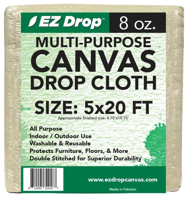 Main image of Painter's Large Canvas Fabric Drop Cloth for Painting (5 ft. x 20 ft.)