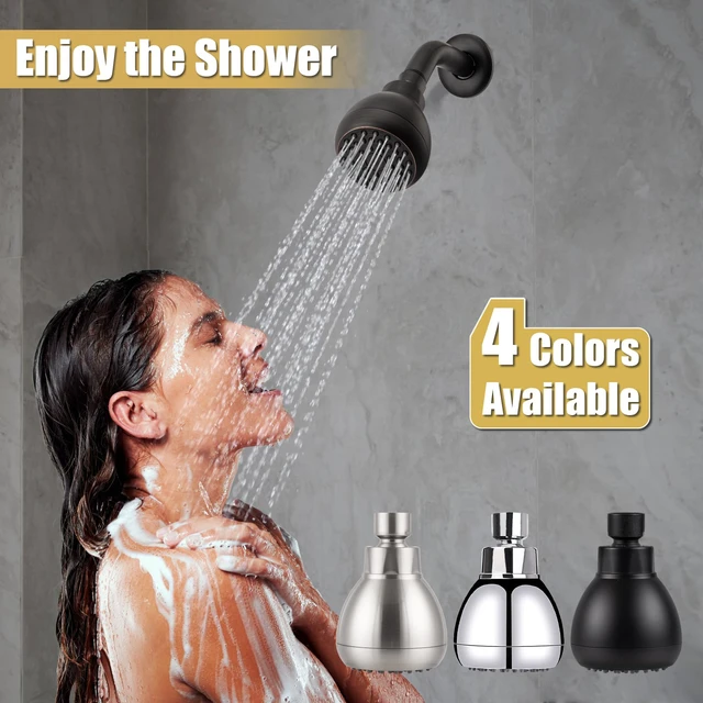 Alt view image 7 of 7 - Fixed Shower Head High Pressure 3 Inch Showerhead Oil Rubbed Bronze 360 Rotatable Design, Self Cleaning Silicone Nozzles, Adjustable Swivel Brass Ball Joint for Relaxing and Comfortable Shower