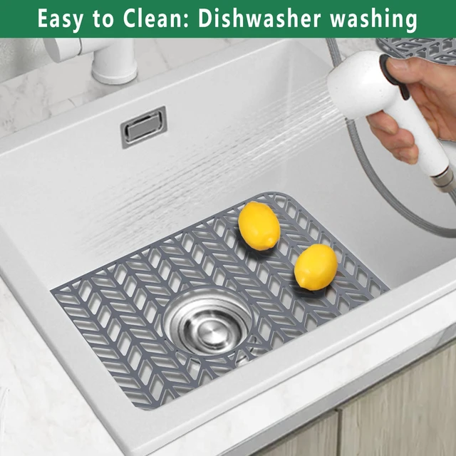 Alt view image 2 of 5 - Sink Protectors for Kitchen Sink Grid 18-3/16" X 12-1/2" | Centered Drain for Single Sink Bowl with Corner Radius 4-11/16"