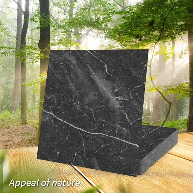 Alt view image 7 of 7 - 30-Pack Peel and Stick Vinyl Floor Tiles, 12 x 12 in, Dark Marble Anti-Slip, Waterproof, Stain-Resistant, Simple to Clean, Durable, Premium Vinyl, Ideal for Kitchen, Dining Room, Bedrooms