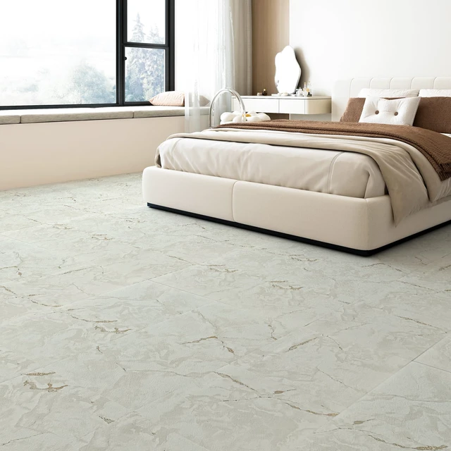 Alt view image 3 of 7 - 30-Pack Peel and Stick Floor Tiles, 12" x 12", White Grey Vein Marble Anti-Slip, Waterproof, Stain-Resistant, Simple to Clean, Durable, Premium Vinyl, Ideal for Kitchen, Dining Room, Bedrooms