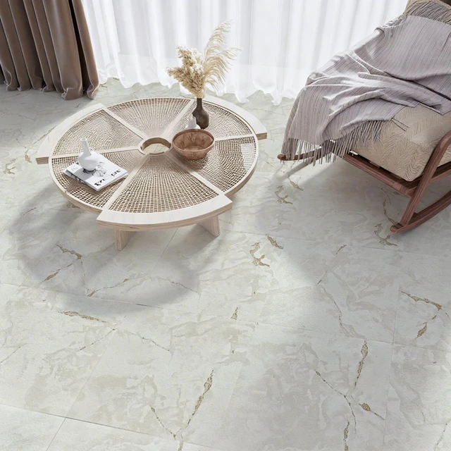 Alt view image 2 of 7 - 30-Pack Peel and Stick Floor Tiles, 12" x 12", White Grey Vein Marble Anti-Slip, Waterproof, Stain-Resistant, Simple to Clean, Durable, Premium Vinyl, Ideal for Kitchen, Dining Room, Bedrooms