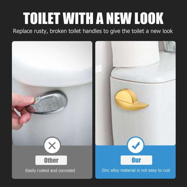 Alt view image 2 of 7 - For TOTO Toilet Handle Replacement Parts Kit, Universal THU068#CP Trip Lvr St743S Side Mount Toilet Flush Tank Lever Handle for TOTO Kohler Toilet Tank, 1-Pack Copper Lever, 1-Pack Brushed Gold