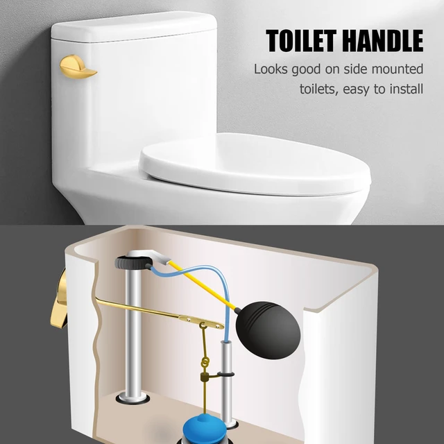 Alt view image 6 of 7 - For TOTO Toilet Handle Replacement Parts Kit, Universal THU068#CP Trip Lvr St743S Side Mount Toilet Flush Tank Lever Handle for TOTO Kohler Toilet Tank, 1-Pack Copper Lever, 1-Pack Brushed Gold