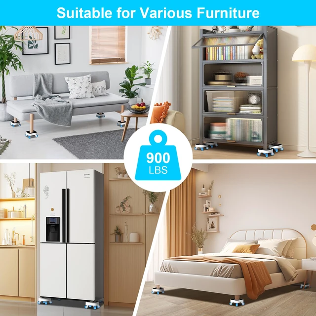 Alt view image 5 of 6 - New Upgrade Furniture Sliders: Furniture Dolly with 360° Rotatable Wheels Furniture Sliders for Hardwood Floors - Furniture Movers with Groove for Moving Heavy Duty Sofa Bed - Supports up to 900 lbs