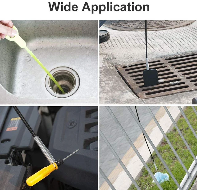 Alt view image 3 of 6 - Flexible Grabber Claw Pick Up Reacher Tool (Drain Clog Remove Tool), With 4 Claws Bendable Hose Pickup Reaching Assist Tool for Litter Pick, Home and Kitchen Sink, Drains, Toilet (63 inch)