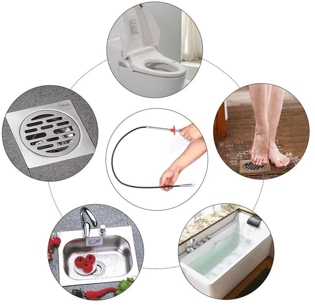 Alt view image 5 of 6 - Flexible Grabber Claw Pick Up Reacher Tool (Drain Clog Remove Tool), With 4 Claws Bendable Hose Pickup Reaching Assist Tool for Litter Pick, Home and Kitchen Sink, Drains, Toilet (63 inch)