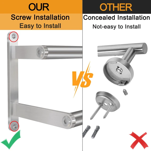 Alt view image 3 of 7 - Double Towel Bar, 24Inch Towel Rack for Bathroom, Stainless Steel Double Bath Towel Bar, Wall Mounted Towel Holder, Double Towel Rod Towel Rail Hanger for Wall, Kitchen (Brush Nickel)