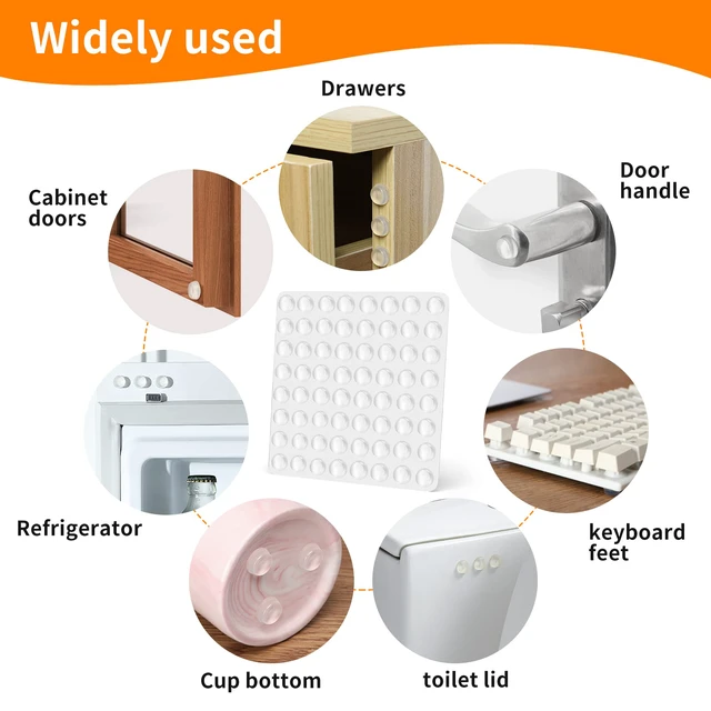 Alt view image 5 of 6 - 120 PCS Square Cabinet Bumpers - Corner Protection, Anti-Slip, Transparent (Pack of 2)