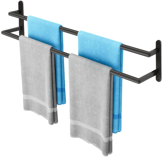 Main image of 32Inch Double Towel Bar, Towel Rack for Bathroom, Stainless Steel Double Bath Towel Bar, Wall Mounted Towel Holder, Matte Black
