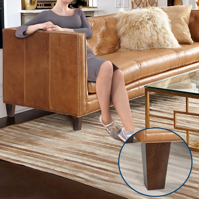 Alt view image 4 of 6 - 6 inch Sofa Legs Wood Furniture Legs Pack of 4 Pyramid Couch Legs Mid-Century Modern Brown Replacement Legs for Chair Recliner