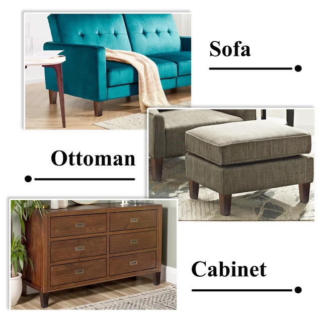 Alt view image 6 of 6 - 6 inch Sofa Legs Wood Furniture Legs Pack of 4 Pyramid Couch Legs Mid-Century Modern Brown Replacement Legs for Chair Recliner