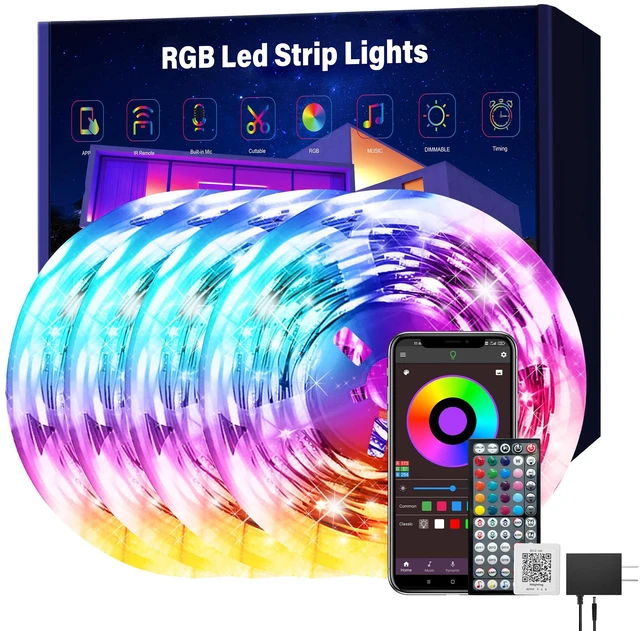 Main image of Led Lights for Bedroom 400 ft (4 Rolls of 100ft) Led Lights Music Sync RGB Led Strip Lights with Remote App Control, Color Changing Led Lights for Room Home Kitchen Party Decor