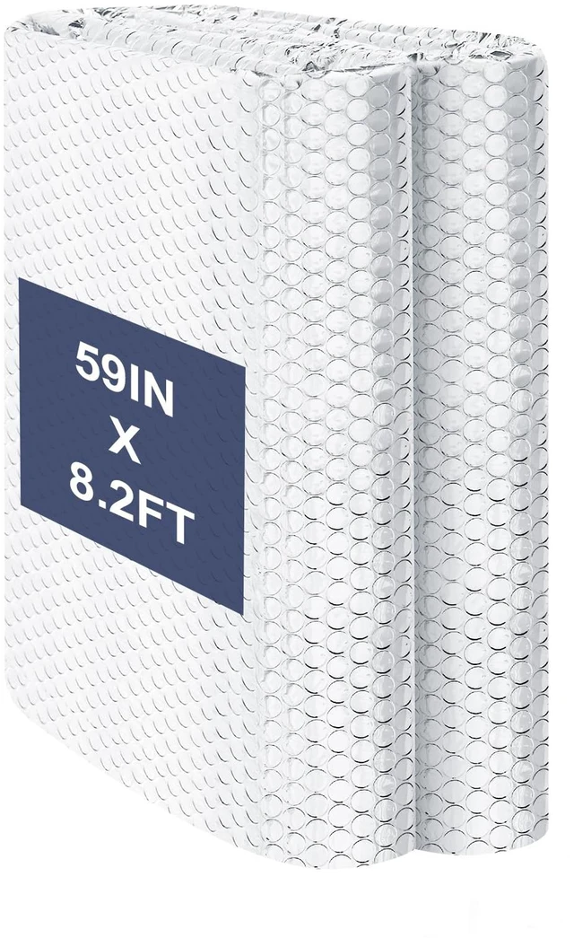 Main image of Double Reflective Bubble Foil Insulation Foam, 59IN X 8.2FT Window Insulation for Summer Heat Reflective Window Film for Window, Garage Door, RV, Roof