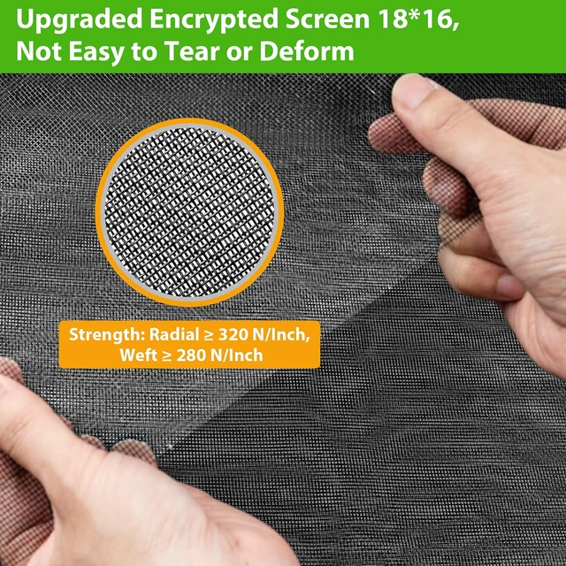 Alt view image 4 of 7 - Replacement Window Screens Roll, 36 inch x 100 feet Durable Window Screen Mesh for Patio Porch Door Windows, DIY Adjustable Fiberglass Window Screen Repair Kit Sliding Net Pet, Black