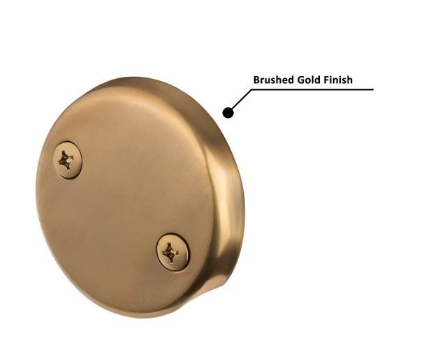 Alt view image 3 of 7 - Tip-Toe Bathtub Drains Trim Set with Two-Hole Overflow Faceplate, Replacement Bath Drain Trim Kit with 2-Hole Overflow Faceplate and Universal Fine/Coarse Thread (Brushed Gold)