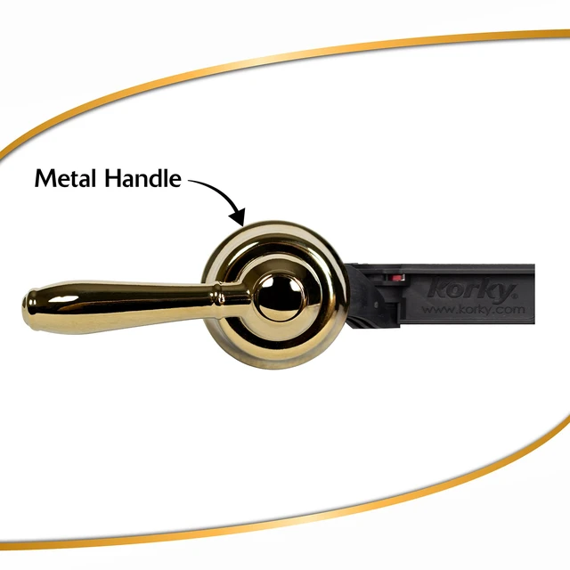 Alt view image 3 of 5 - Strongarm Metal Toilet Handle & Lever in Polished Gold - 6021 Faucet Style is Universal - fits front, angled, side, left & right-mount toilets for a smooth, spring-loaded flush