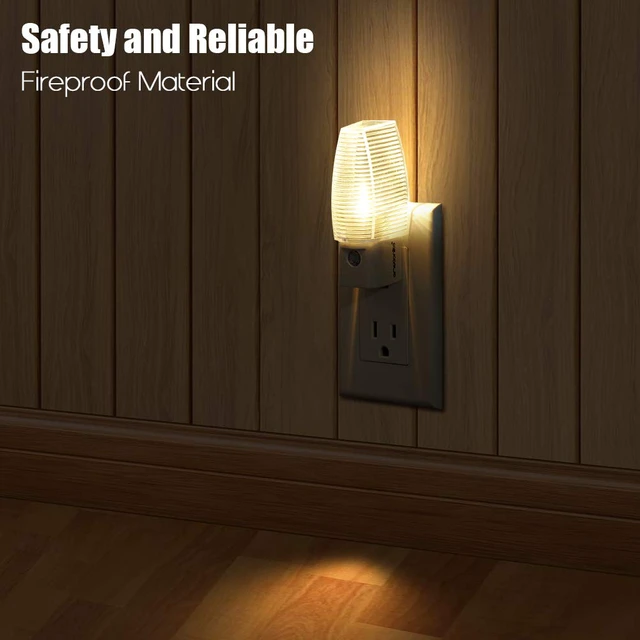 Alt view image 3 of 5 - Plug-in LED Night Light, Dusk to Dawn Sensor, Warm White 6 Pack Warm white sensor night light, ideal for nursery, bedroom, bathroom, hallway, stairs & kitchen