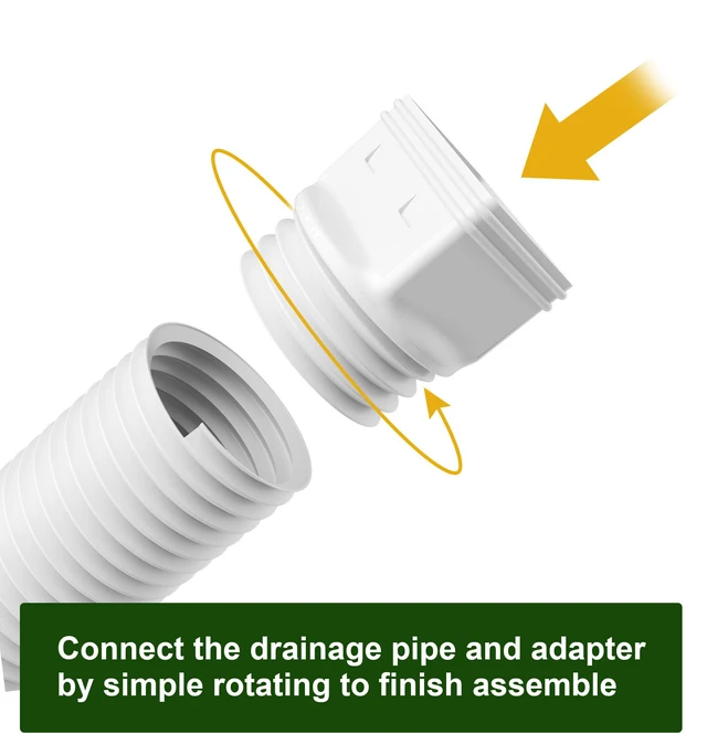 Alt view image 5 of 6 - Rain Gutter Downspout Extensions, Downspout Extender for Rainwater Drainage Flexible, Down Spout Drain Extension Pipe and Extendable from 21 to 66 Inches (White)
