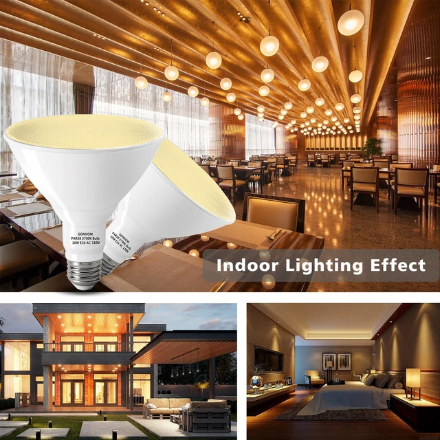 Alt view image 6 of 6 - Par38 led Flood Lights Outdoor Light Bulb,Dimmable 1800LM,20W Replace up to 200W,Outdoor Flood Light Bulbs for Backyard,Garage,Porch,Garden,6 Pack 2700K Warm Light
