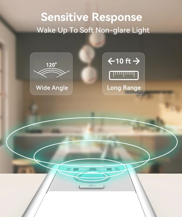 Alt view image 5 of 7 - 13inch Under Cabinet Lighting, 3200mAh Rechargeable Motion Sensor Light Indoor, LED Battery Operated Cabinet Lights, Dimmable Closet Light, Wireless Under Counter Lights for Kitchen (2pack)