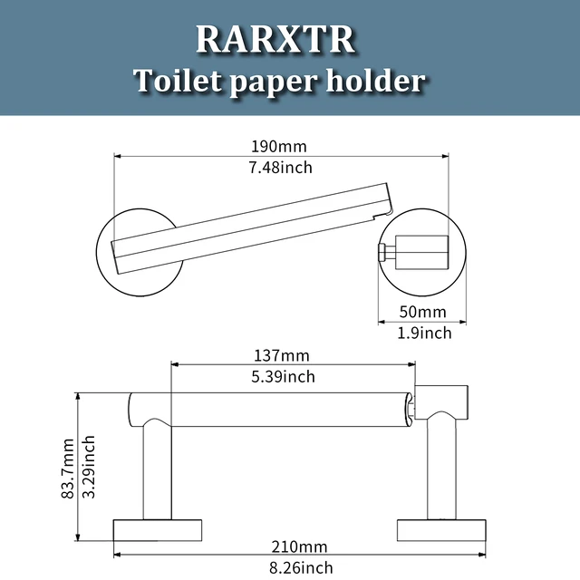 Alt view image 7 of 7 - White Toilet Paper Holder SUS304 Stainless Steel Double Post Pivoting Toilet Paper Roll Holder Wall Mounted Toilet Tissue Holder for Commercial Bathroom RV Brushed Brass Finish