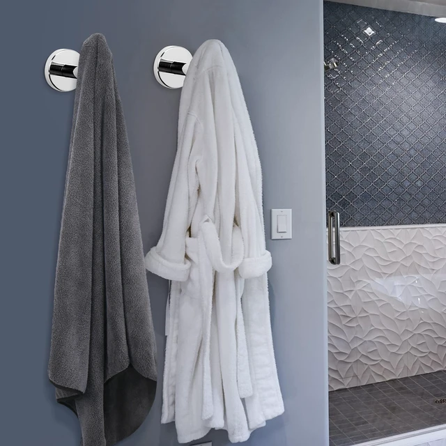 Alt view image 2 of 7 - Bath Towel Hooks- SUS 304 Stainless Steel Robe Hook Holder, Heavy Duty Coat Hook for Bathroom Livingroom Hotel Kitchen Garage, Wall Mounted (Chrome Finish, 4 Pack)