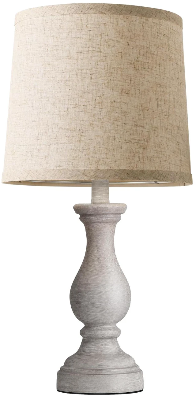 Alt view image 7 of 7 - Farmhouse Table Lamps - 22" Rustic Lamp for Bedroom Living Room, Boho Bedside Lamps for Night Stands End Table Office Desk Lamp Nightstand with Linen Shades(Single)